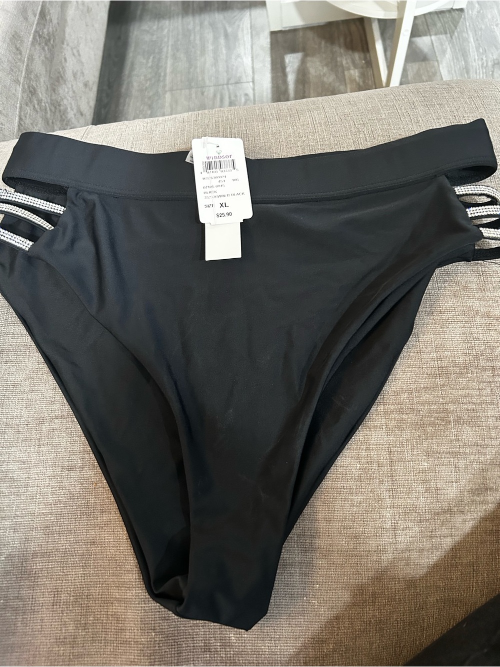 Windsor Black High-Waist Swim Bottom